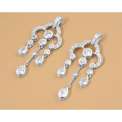 Sterling Silver Clear CZ Assorted w/CZ Earrings