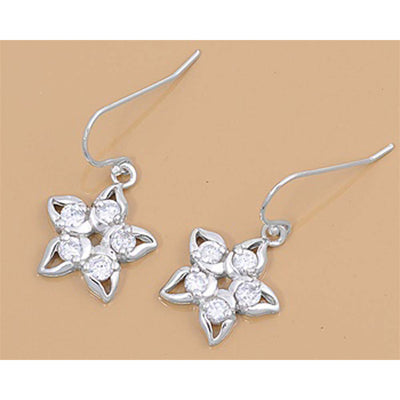 Sterling Silver Clear CZ Star Assorted w/CZ Earrings