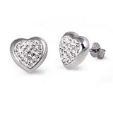 Sterling Silver Heart Shaped Assorted CZ EarringsAnd Pendant Height 11 mm