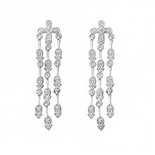Load image into Gallery viewer, Sterling Silver Cross Hanging Shaped Assorted CZ EarringsAnd Pendant Height 48 mm