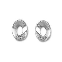 Load image into Gallery viewer, Sterling Silver Oval Shaped Assorted CZ EarringsAnd Pendant Height 11 mm