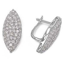 Load image into Gallery viewer, Sterling Silver Micro Pave Set Diamond Cut Assorted CZ EarringsAnd Pendant Height 24 mm