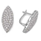 Sterling Silver Micro Pave Set Diamond Cut Assorted CZ EarringsAnd Pendant Height 24 mm