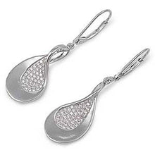 Load image into Gallery viewer, Sterling Silver Micro Pave Set Tear Drop Shaped Assorted CZ EarringsAnd Pendant Height 24 mm