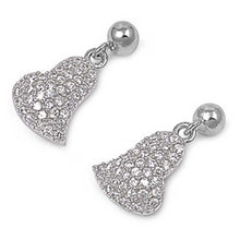 Load image into Gallery viewer, Sterling Silver Micro Pave Heart Shaped Assorted CZ EarringsAnd Pendant Height 13 mm