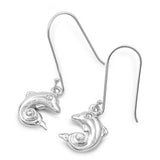 Sterling Silver Dolphin Shaped CZ EarringsAnd Pendant Height 11 mm