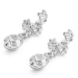 Sterling Silver Round Shaped CZ EarringsAnd Face Height 20 mm