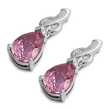 Load image into Gallery viewer, Sterling Silver Pink CZ and Clear CZ Earring With CZ Stones