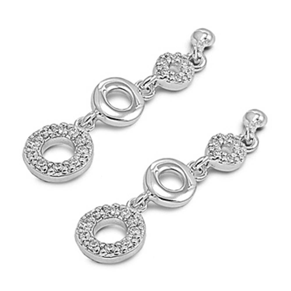Sterling Silver Clear CZ Earring With CZ Stones