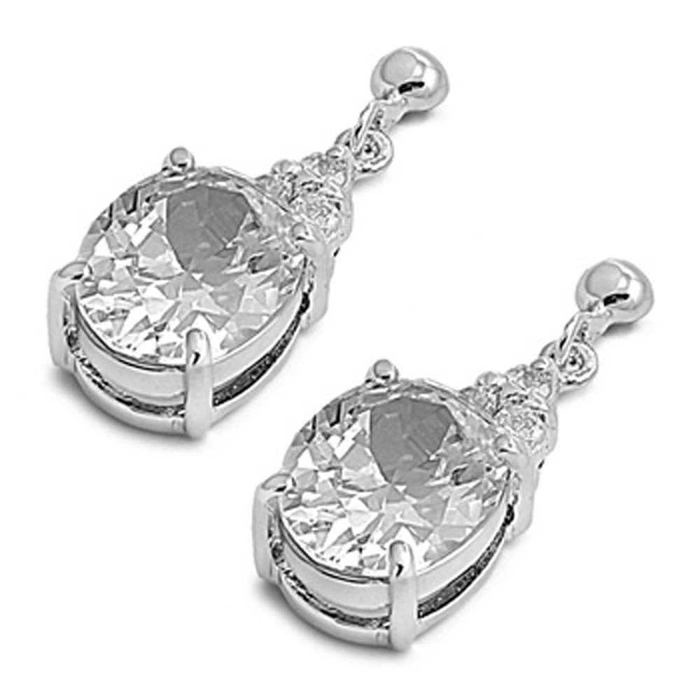 Sterling Silver Clear CZ Earring With CZ Stones