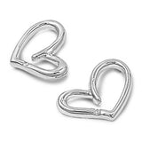 Sterling Silver Heart Shaped Clear CZ Earring With CZ Stones