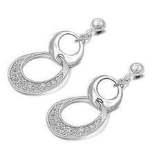 Load image into Gallery viewer, Sterling Silver Round Shaped Clear CZ Earring With CZ Stones