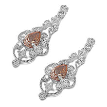 Load image into Gallery viewer, Sterling Silver Lavender and Clear CZ Earring With CZ Stones