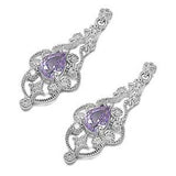 Sterling Silver Champagne and Clear CZ Earring With CZ Stones