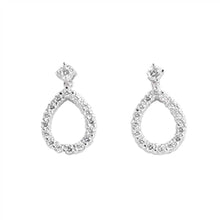 Load image into Gallery viewer, Sterling Silver Pear Shaped CZ EarringsAnd Face Height 23 mm