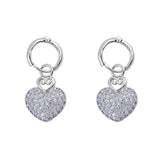 Sterling Silver Heart Shaped CZ EarringsAnd Face Height 13 mm