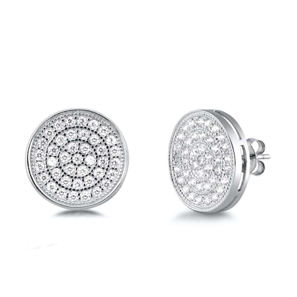 Sterling Silver Clear CZ Circles Assorted CZ Earrings