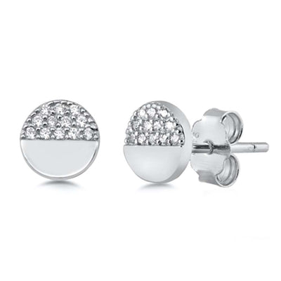 Sterling Silver Clear CZ Screw Assorted CZ Earrings