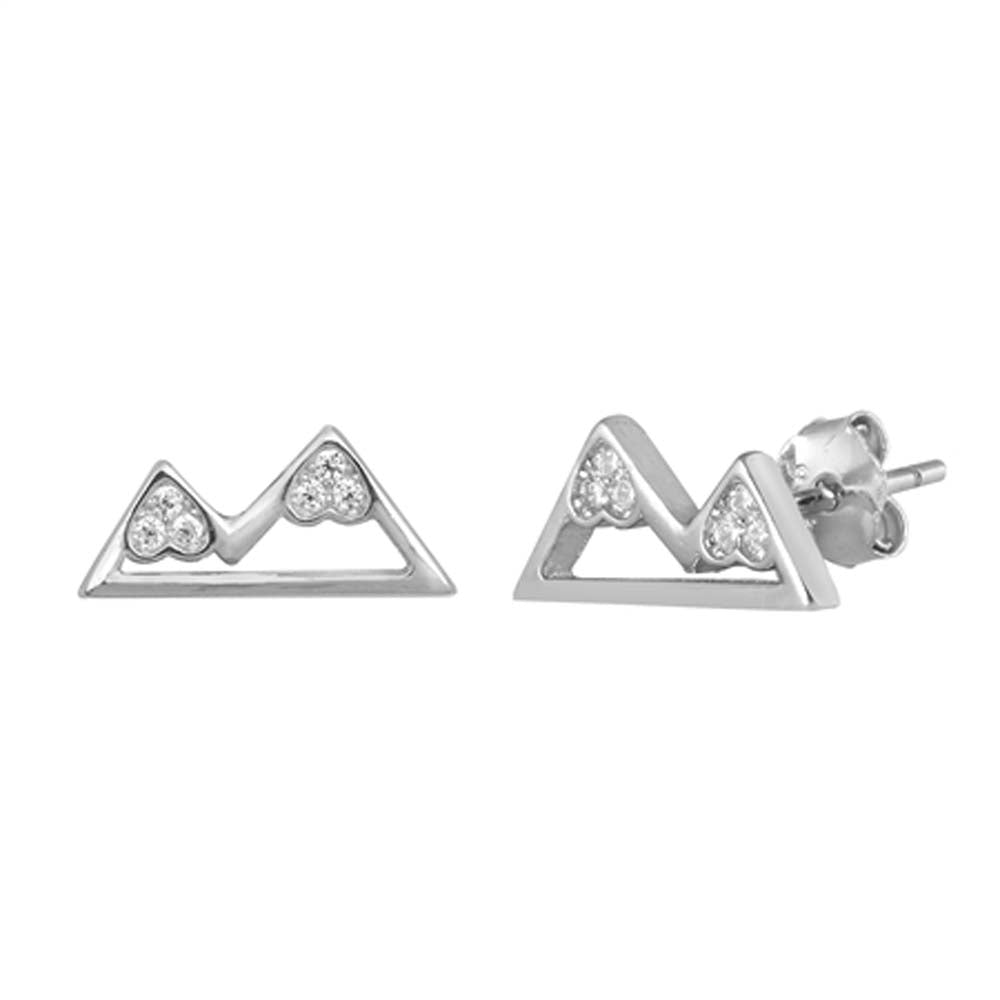 Sterling Silver Clear CZ Mountains Assorted CZ Earrings