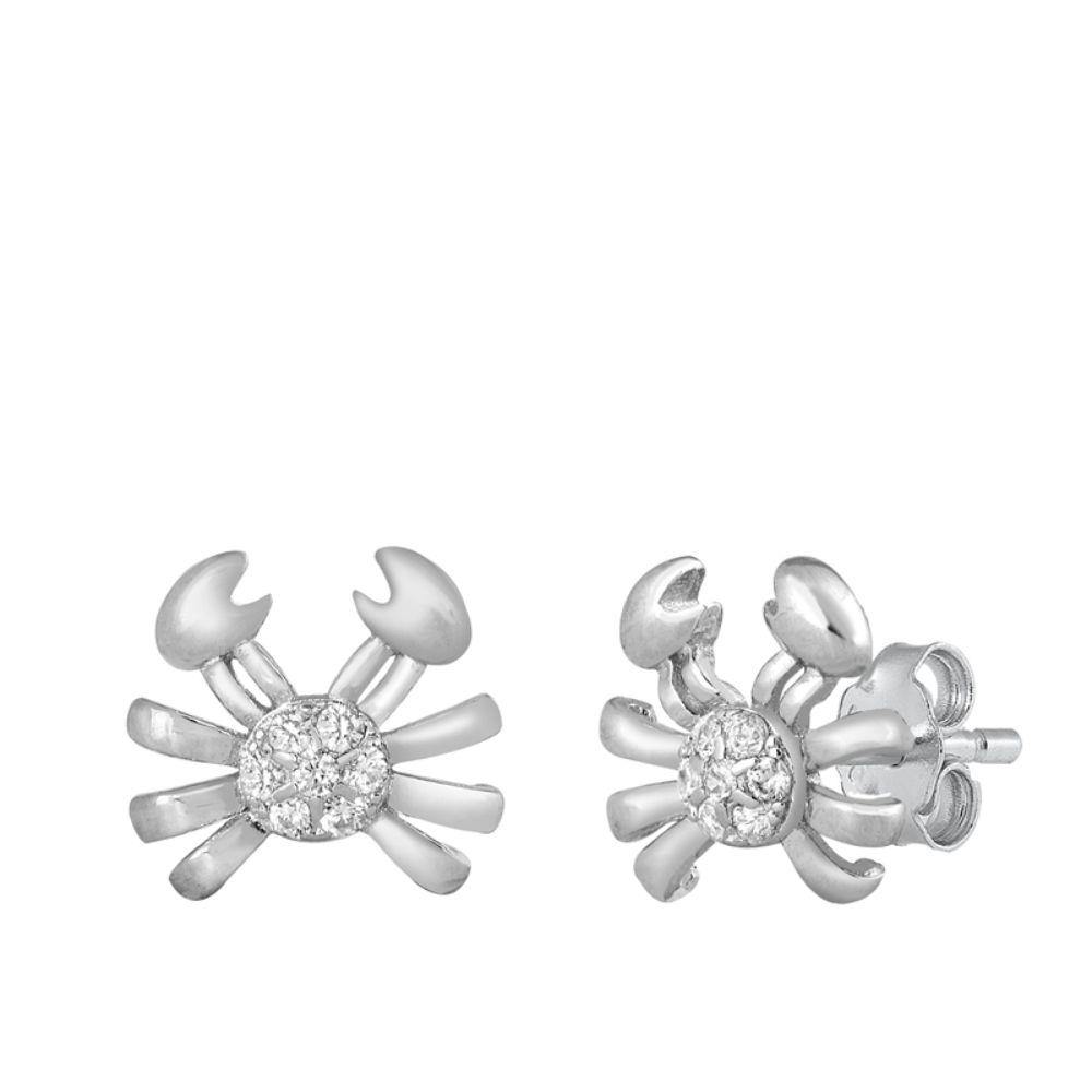 Sterling Silver Crab Stud Earrings - silverdepot