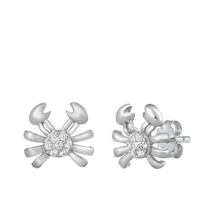 Sterling Silver Crab Stud Earrings - silverdepot