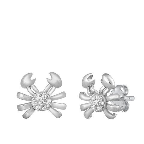 Sterling Silver Crab Stud Earrings