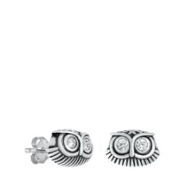 Load image into Gallery viewer, Sterling Silver Owl Stud Earrings - silverdepot