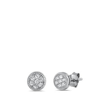 Load image into Gallery viewer, Sterling Silver Rhodium Plated CZ Earrings