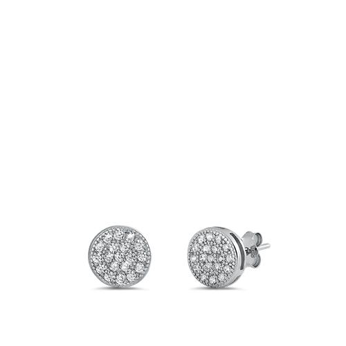 Sterling Silver Rhodium Plated CZ Earrings