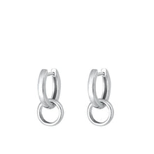 Load image into Gallery viewer, Sterling Silver Rhodium Plated Hoop Assorted Plain Earrings