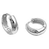 Sterling Silver Glossy Huggie Hoop EarringAnd Earring Height of 17MM and Thickness of 5MM