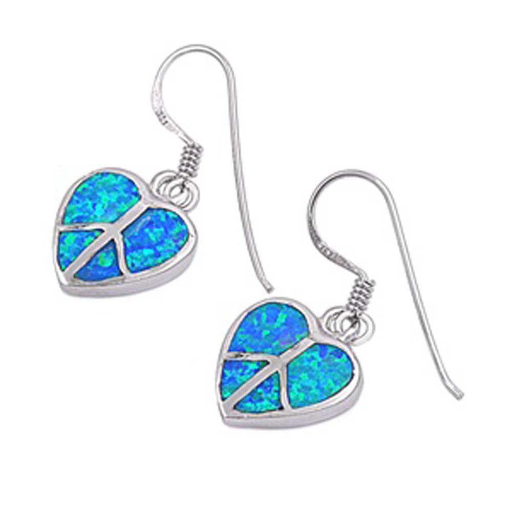 Sterling Silver With Blue Lab Opal Earrings