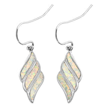 Load image into Gallery viewer, Sterling Silver Earrings With Diamond Shaped Whitee Lab Opal