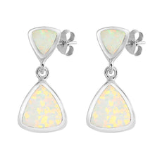 Load image into Gallery viewer, Sterling Silver With White Lab Opal Earrings