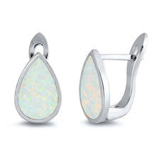 Load image into Gallery viewer, Sterling Silver With White Lab Opal Earrings