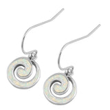 Sterling Silver With White Lab Opal Earrings