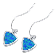 Load image into Gallery viewer, Sterling Silver With Blue Lab Opal Earrings