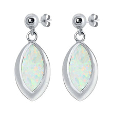 Load image into Gallery viewer, Sterling Silver With White Lab Opal Earrings