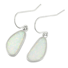 Load image into Gallery viewer, Sterling Silver With White Lab Opal Earrings