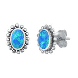 Sterling Silver Blue Lab Opal Earrings