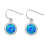 Sterling Silver Blue Lab Opal Earrings