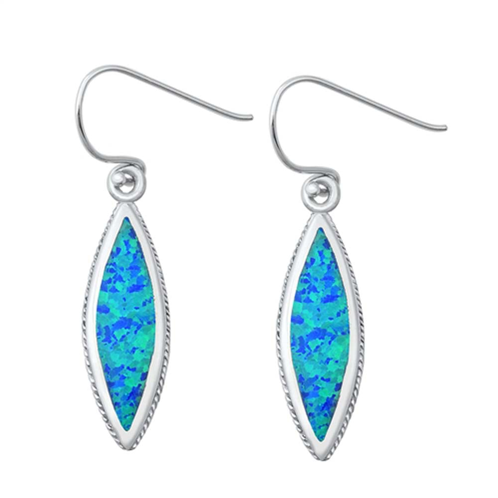 Sterling Silver Blue Lab Opal Earrings