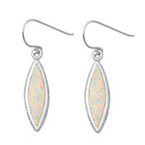 Sterling Silver White Lab Opal Earrings