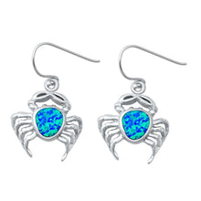 Load image into Gallery viewer, Sterling Silver Blue Lab Opal Crab Earrings