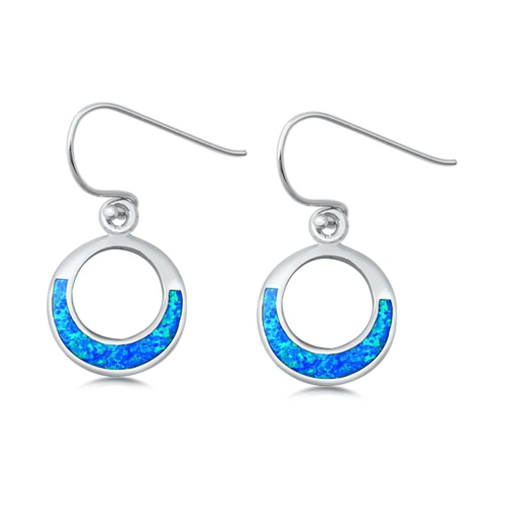 Sterling Silver Blue Lab Opal Earrings