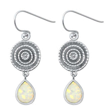 Load image into Gallery viewer, Sterling Silver With White Lab Opal Earrings