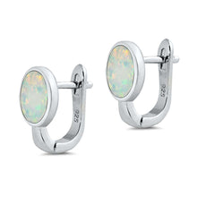 Load image into Gallery viewer, Sterling Silver With White Lab Opal Earrings