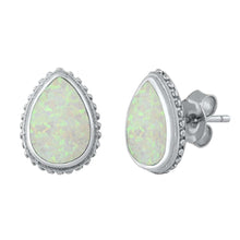 Load image into Gallery viewer, Sterling Silver With White Lab Opal Earrings