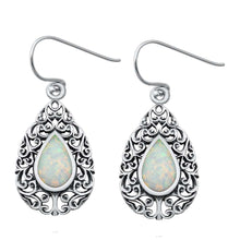 Load image into Gallery viewer, Sterling Silver With White Lab Opal Earrings