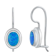 Load image into Gallery viewer, Sterling Silver With Blue Lab Opal Earrings